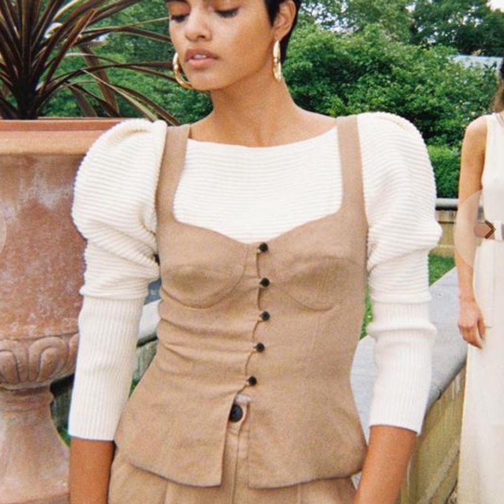 Mara Hoffman Lola Bustier Corset Top in Khaki